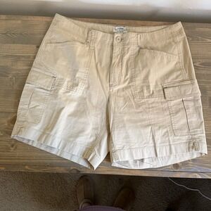 LL Bean Womens 16‎ Tan Beige Favorite Fit Cargo Khaki Shorts